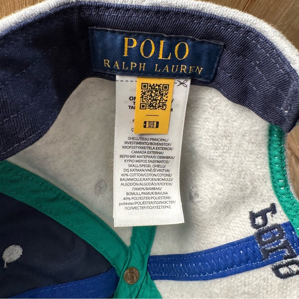 Polo Ralph Lauren American Flag Gray Fleece Baseball Cap Snap Back Unisex Adult - Picture 4 of 8